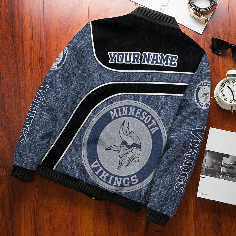 Minnesota Vikings Personalized Bomber Jacket BG816