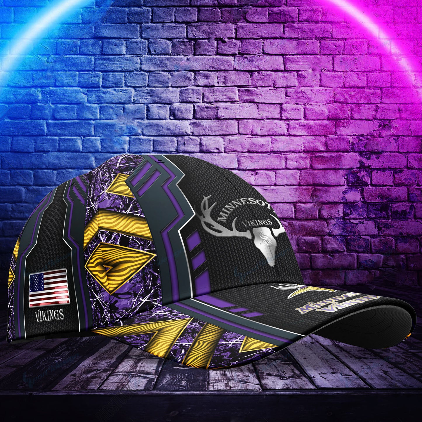 Minnesota Vikings Personalized Classic Cap BG463
