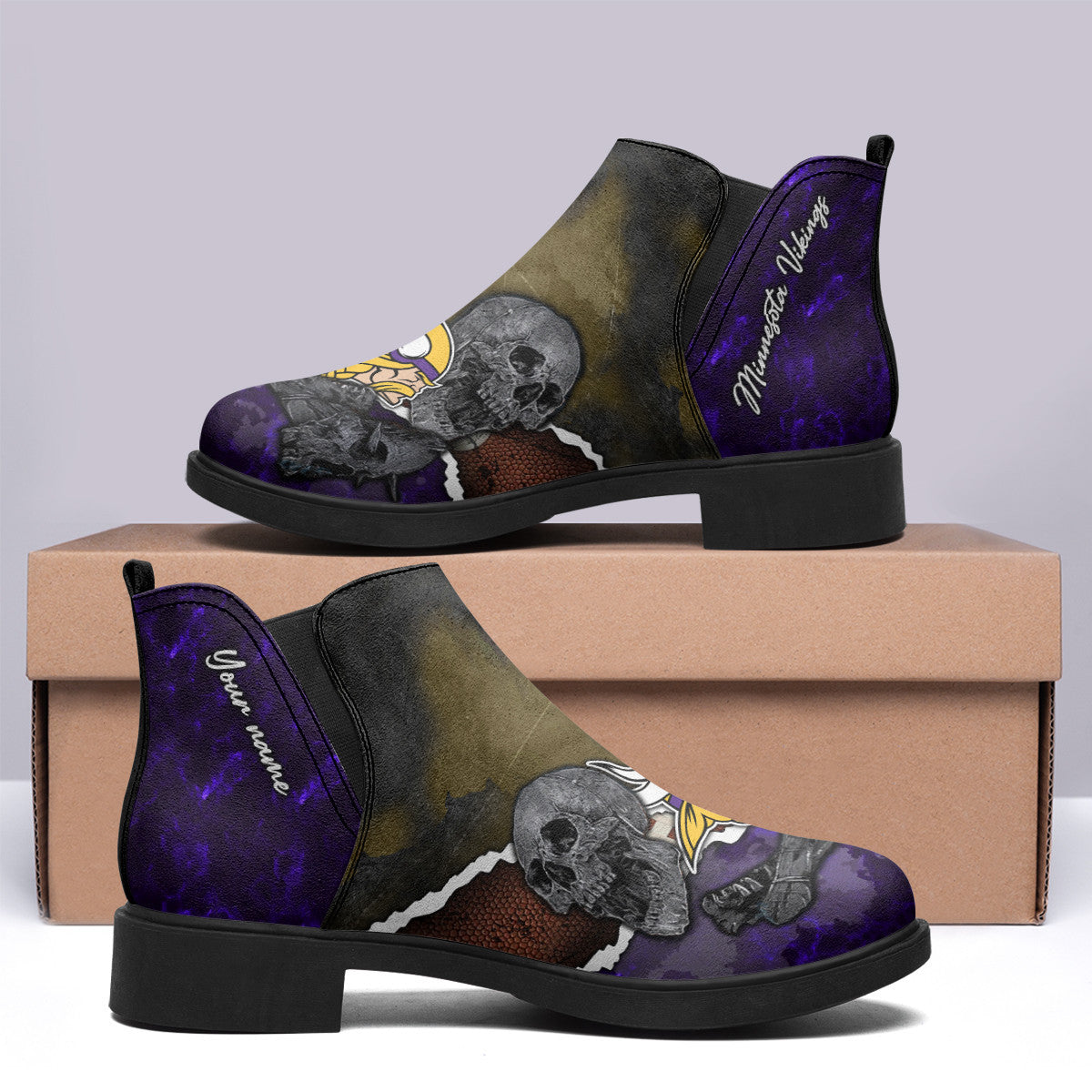 Minnesota Vikings Personalized Comfort & Fashion Short Boots BG18