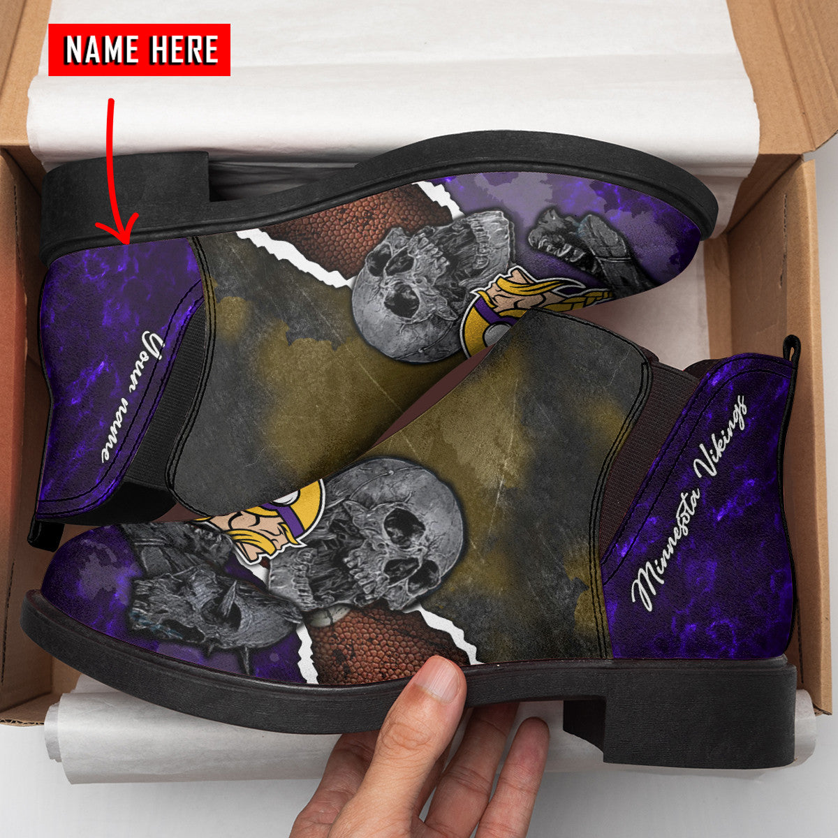 Minnesota Vikings Personalized Comfort & Fashion Short Boots BG18