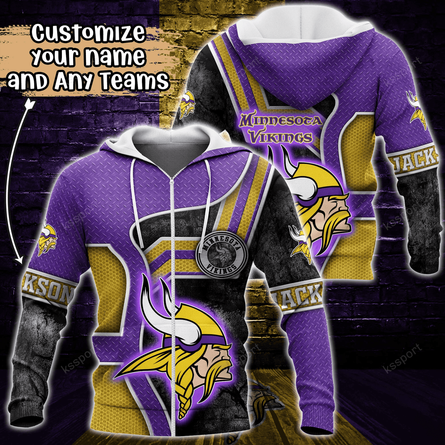 Minnesota Vikings Personalized Hoodie BG904