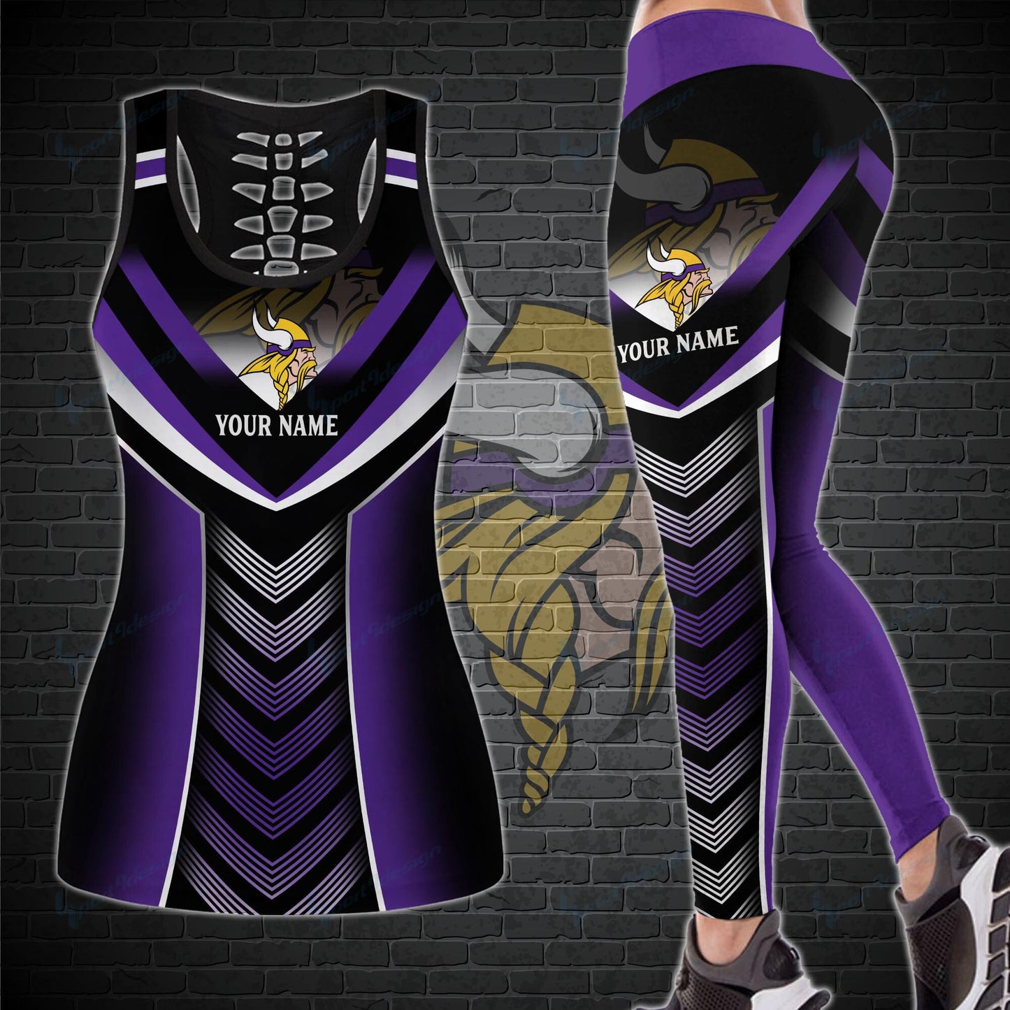 Minnesota Vikings Personalized Leggings And Tank Top BG20