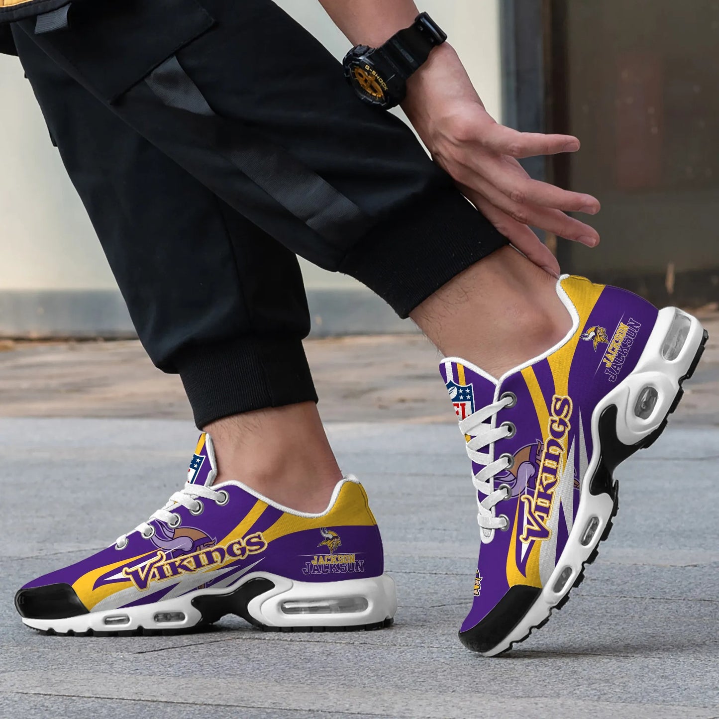 Minnesota Vikings Personalized Plus T-N Youth Sneakers BG100
