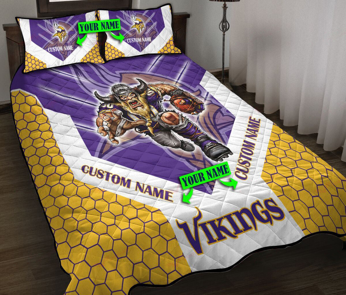 Minnesota Vikings Personalized Quilt Set BG101