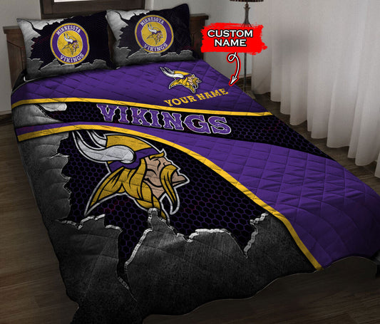 Minnesota Vikings Personalized Quilt Set BG135