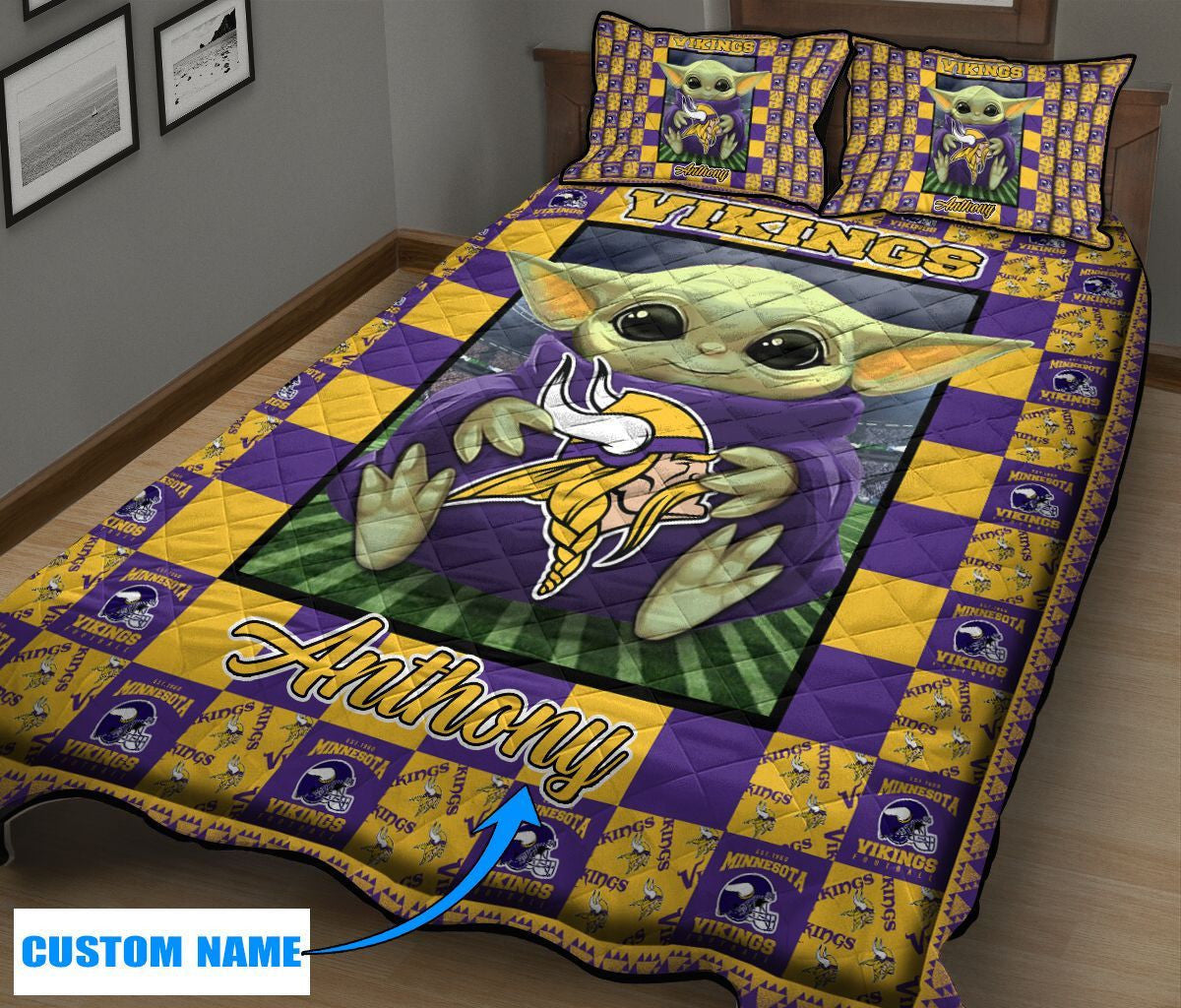 Minnesota Vikings Personalized Quilt Set BG49