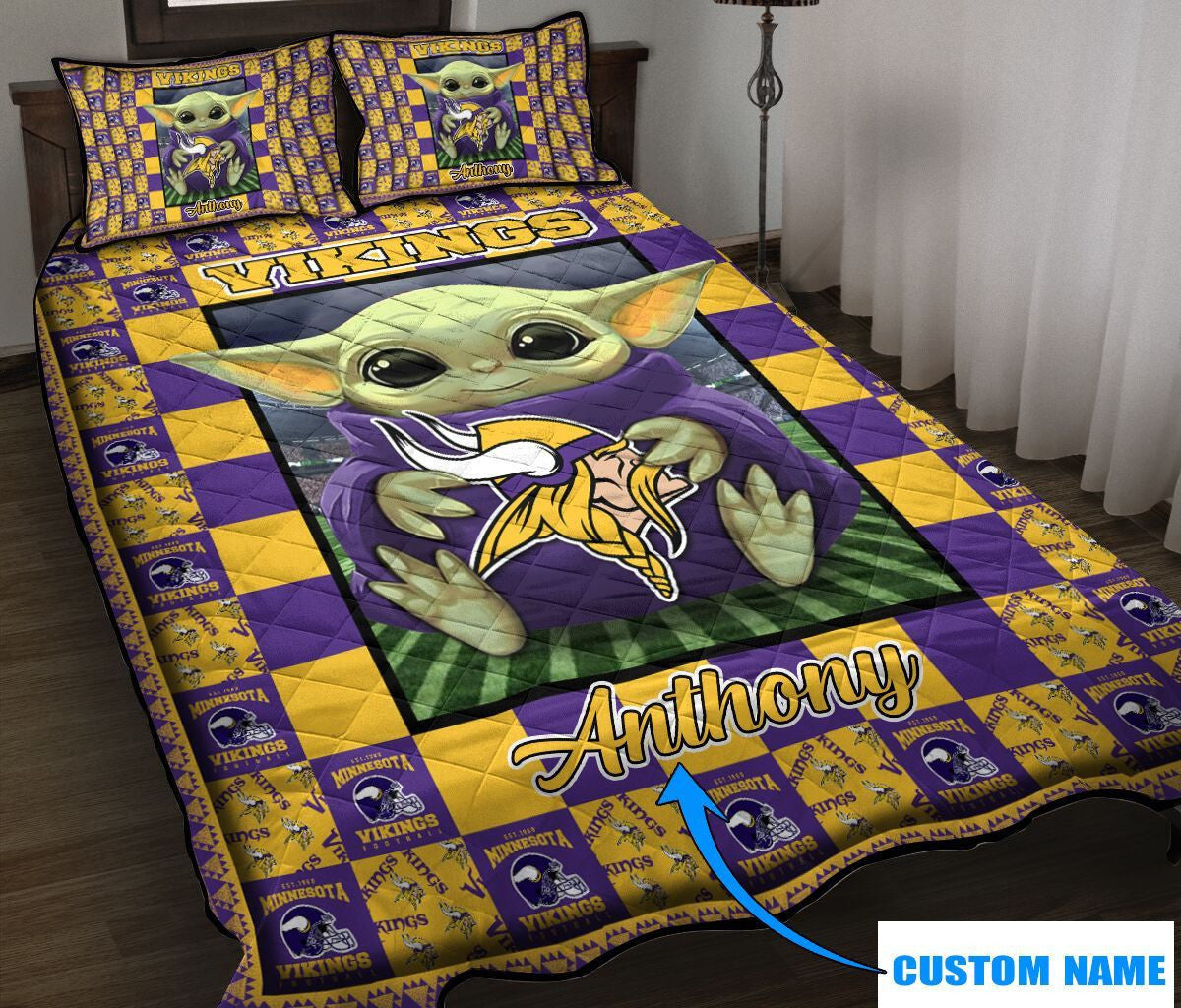 Minnesota Vikings Personalized Quilt Set BG49