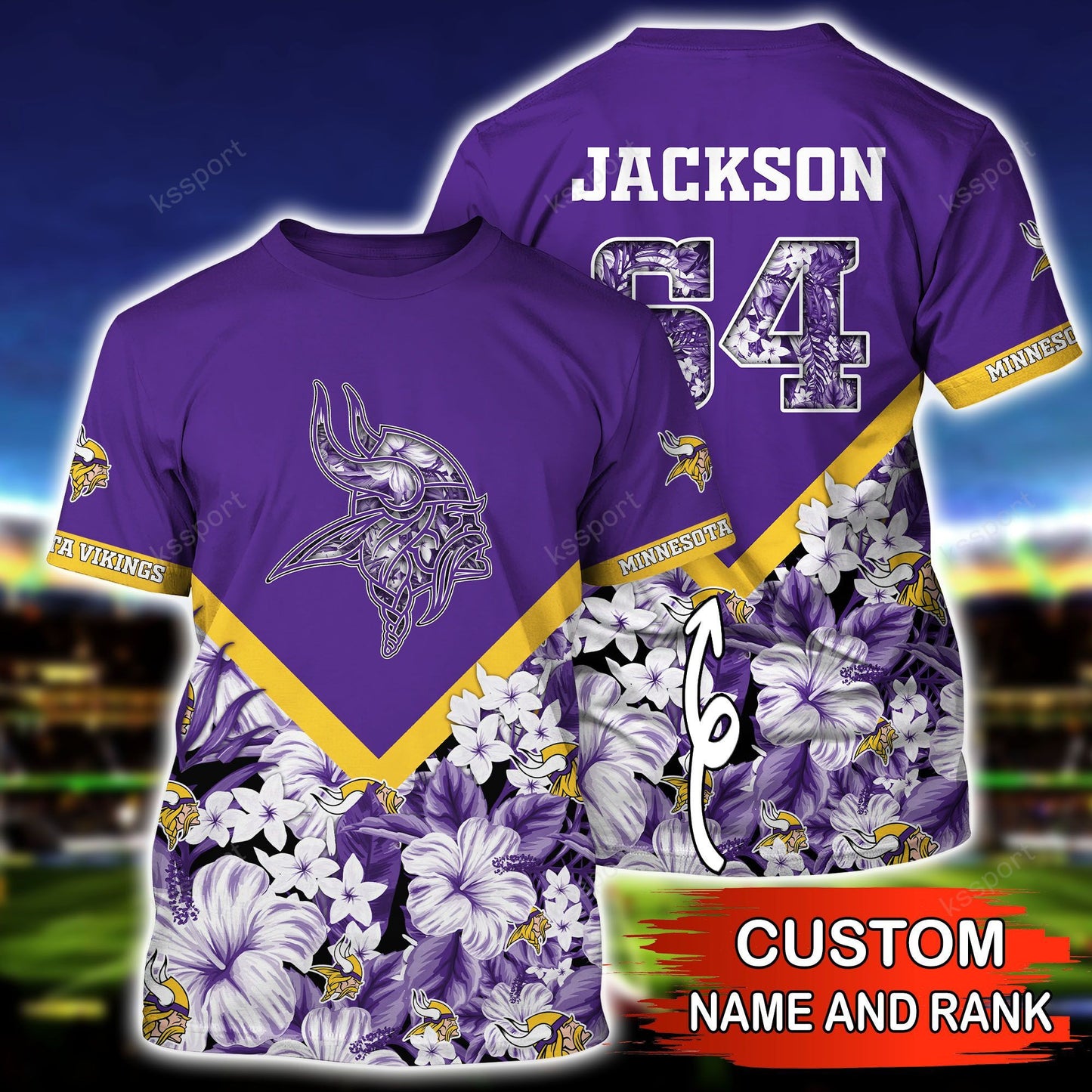 Minnesota Vikings Personalized Shirt and Shorts BG289