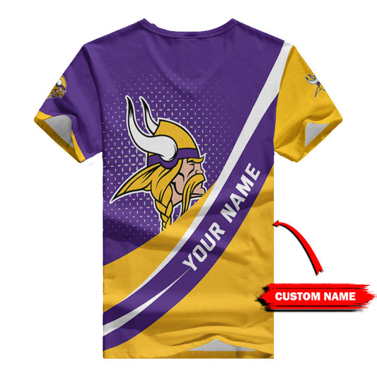 Minnesota Vikings Personalized Summer V-neck Women T-shirt BG319