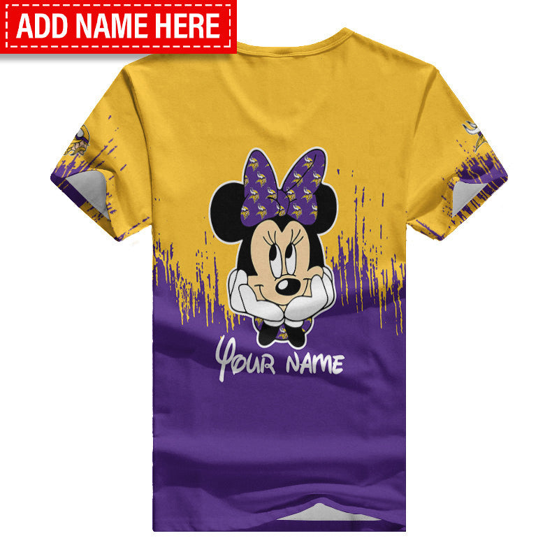 Minnesota Vikings Personalized Summer V-neck Women T-shirt BG50
