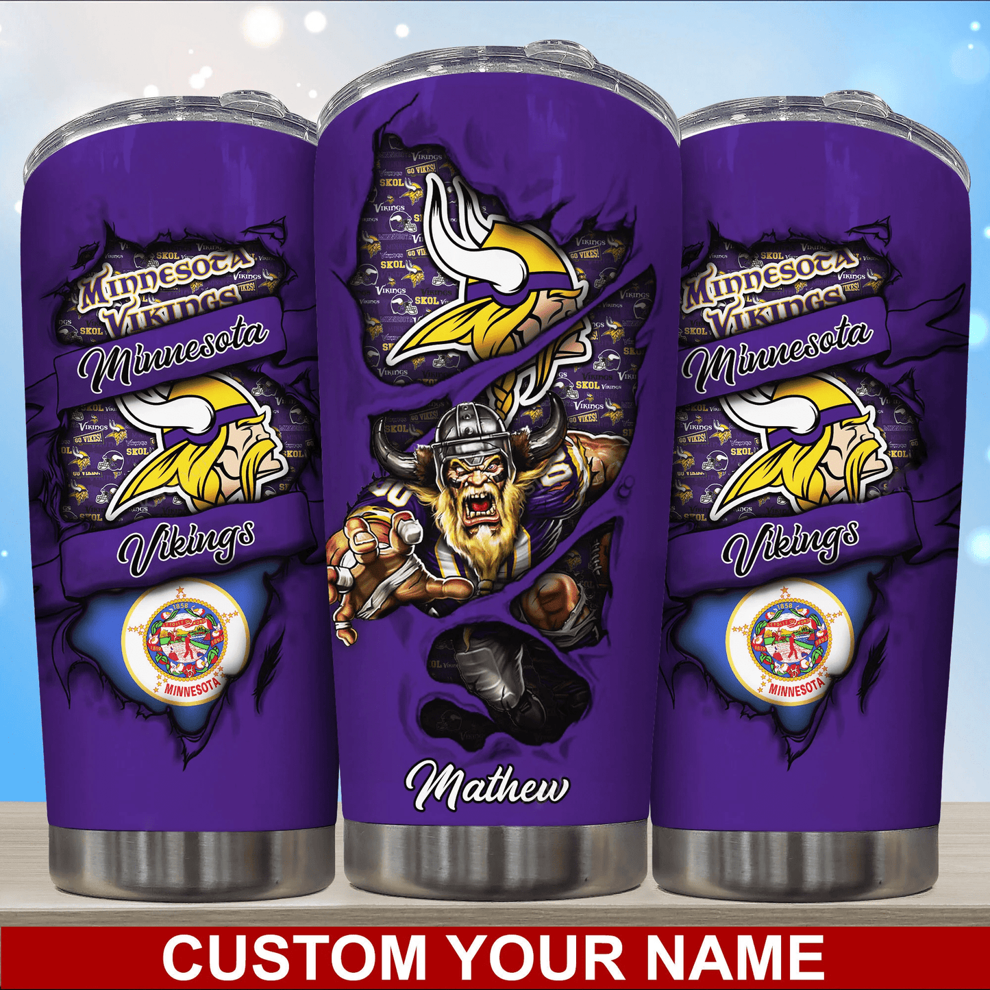 Minnesota Vikings Personalized Tumbler BG241
