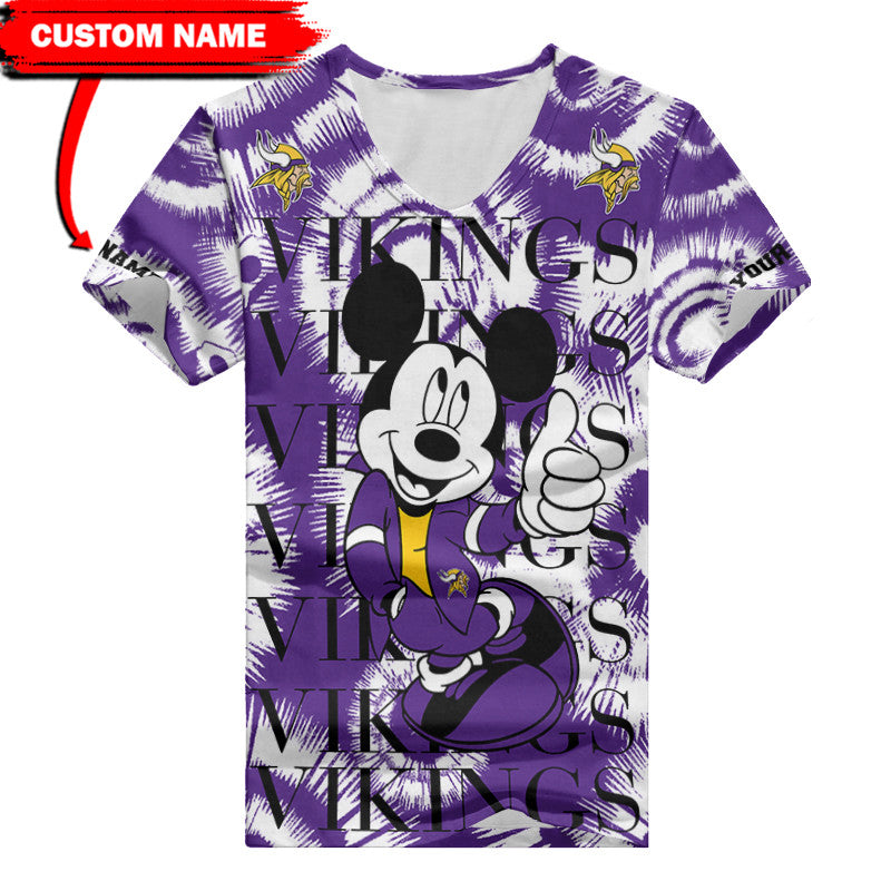 Minnesota Vikings Personalized V-neck Women T-shirt BG436