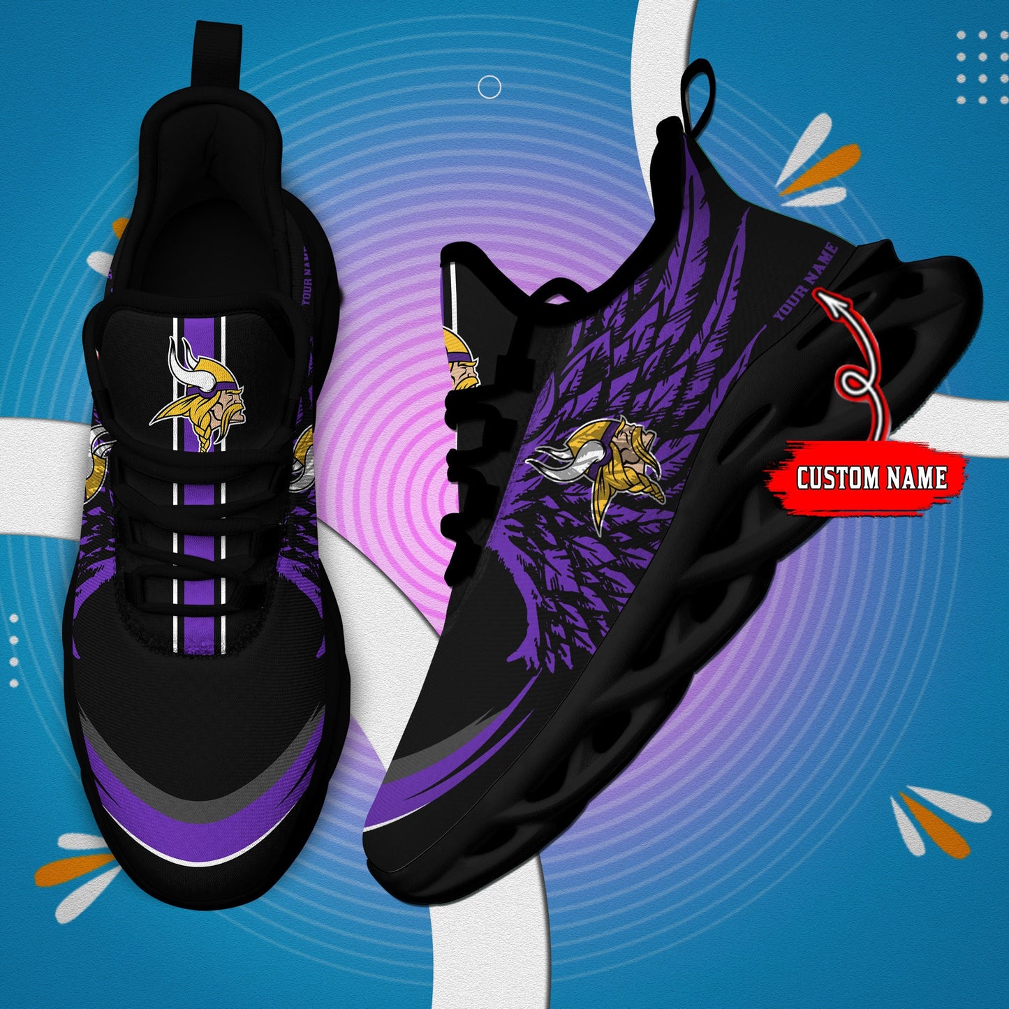 Minnesota Vikings Personalized Yezy Running Sneakers BB671