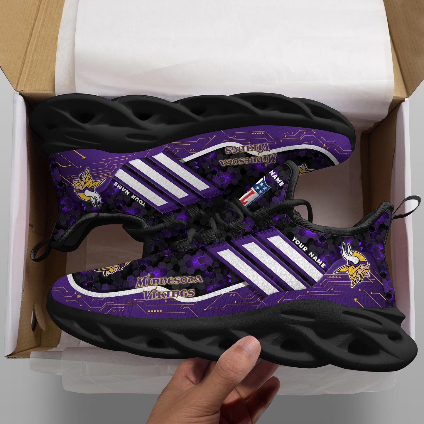 Minnesota Vikings Personalized Yezy Running Sneakers SPD659