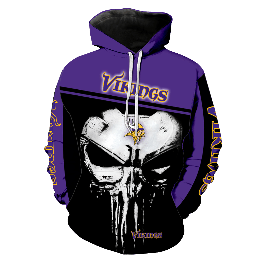 Minnesota Vikings Punisher Skull New Full All Over Print V1448