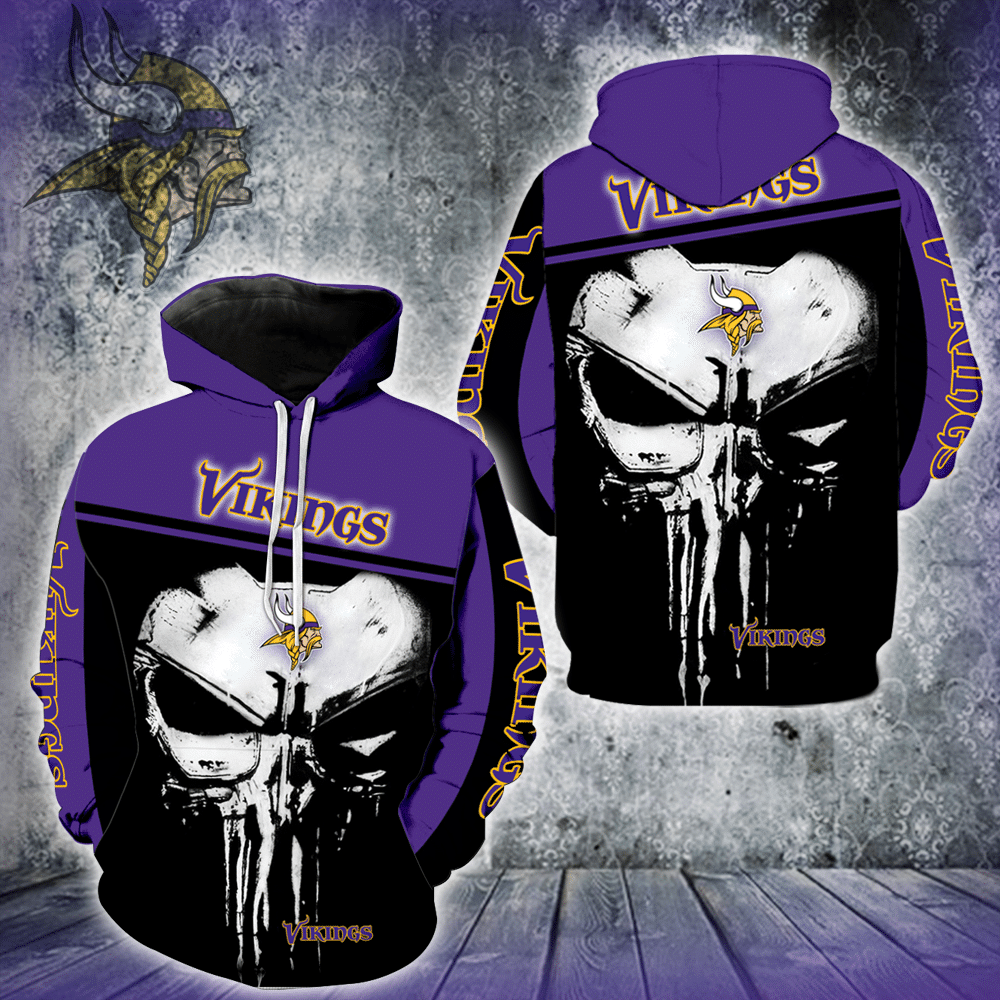 Minnesota Vikings Punisher Skull New Full All Over Print V1448