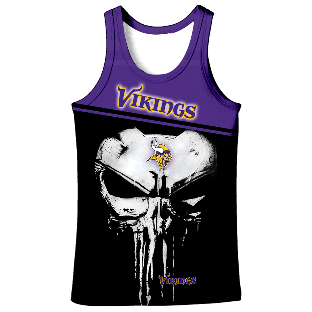 Minnesota Vikings Punisher Skull New Full All Over Print V1448