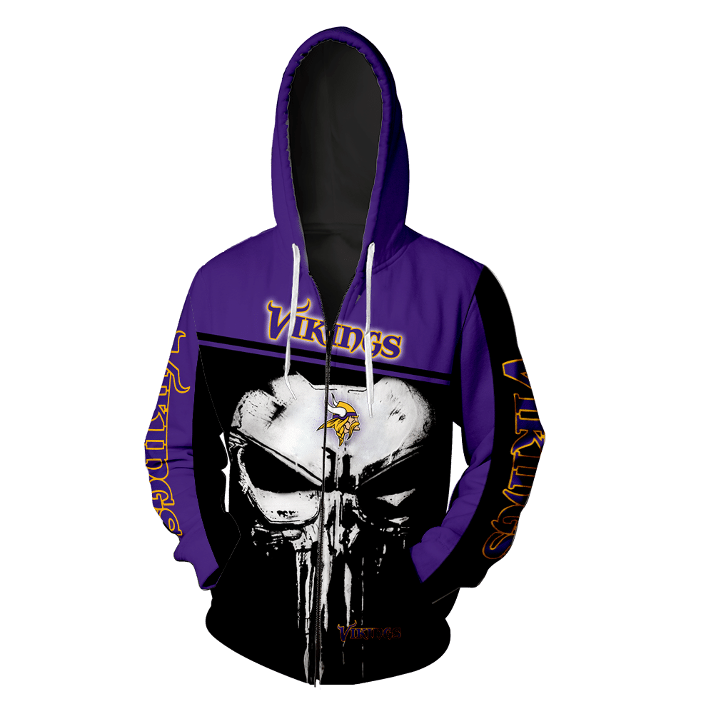 Minnesota Vikings Punisher Skull New Full All Over Print V1448