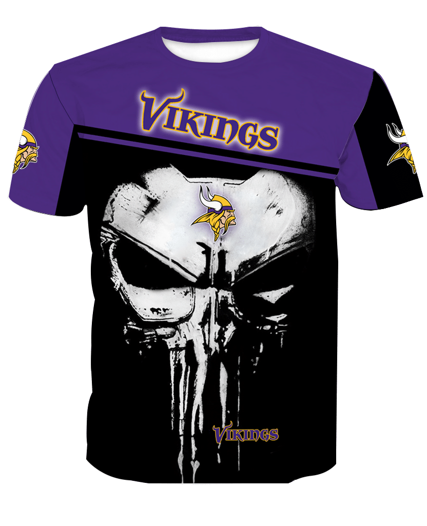 Minnesota Vikings Punisher Skull New Full All Over Print V1448