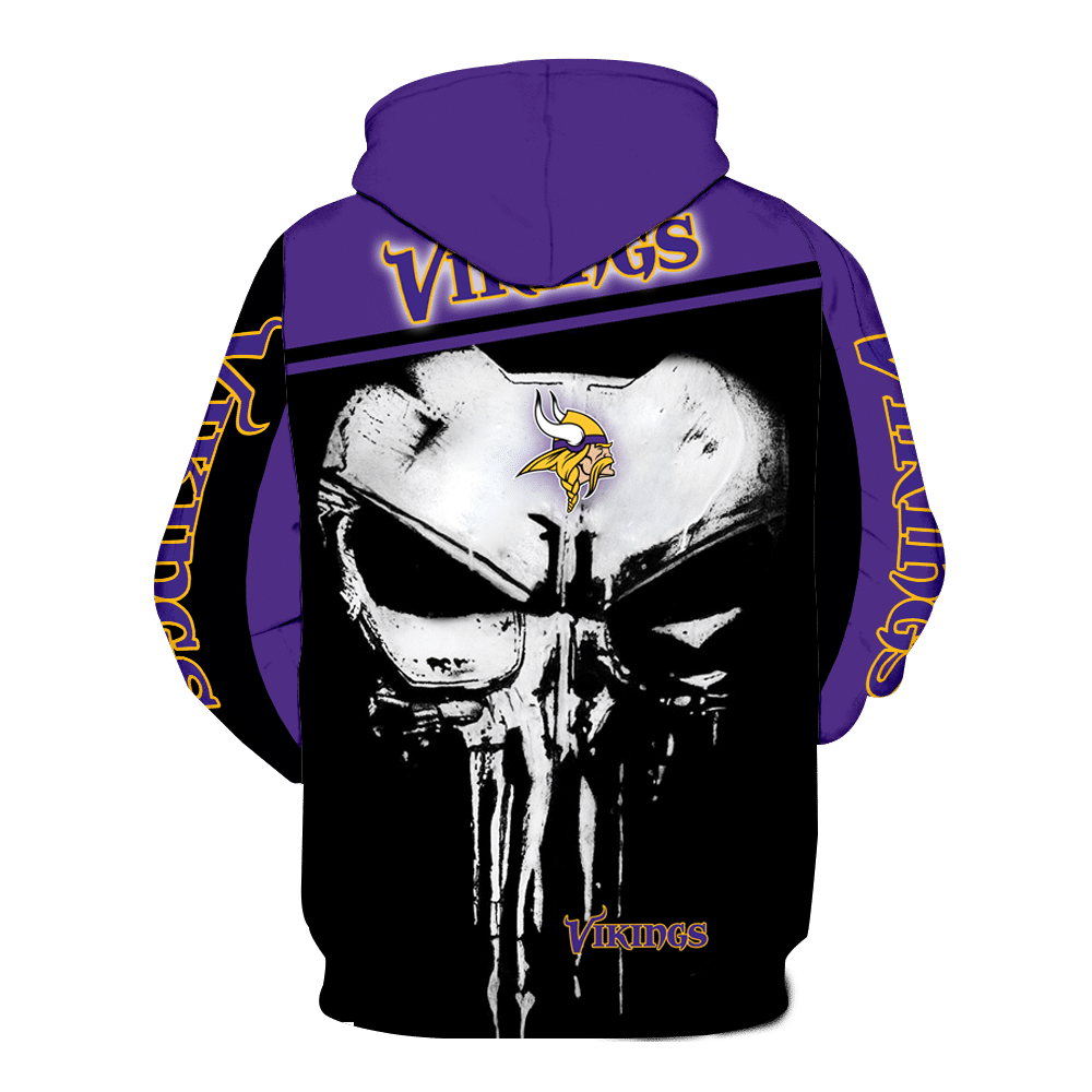 Minnesota Vikings Punisher Skull New Full All Over Print V1448