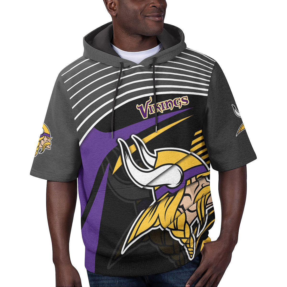 Minnesota Vikings Short Sleeve Hoodie BG38