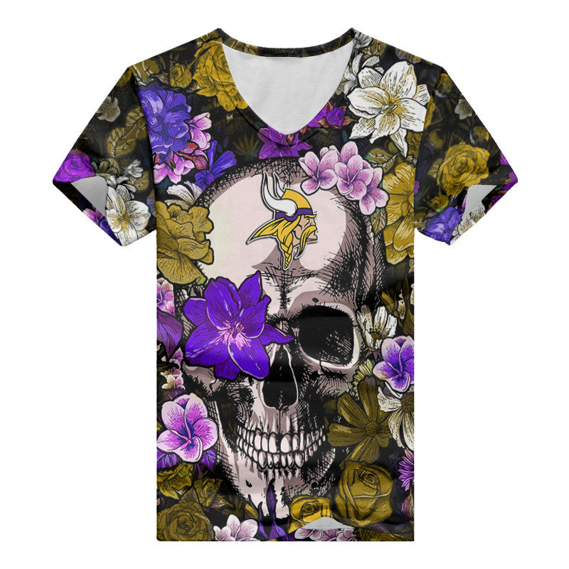 Minnesota Vikings V-neck Women T-shirt BG455
