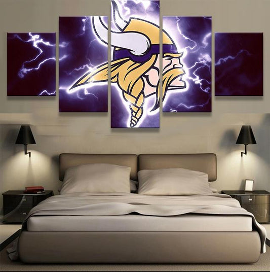 Minnesota Vikings 5 Piece Canvas Wall Art With Frame HA21