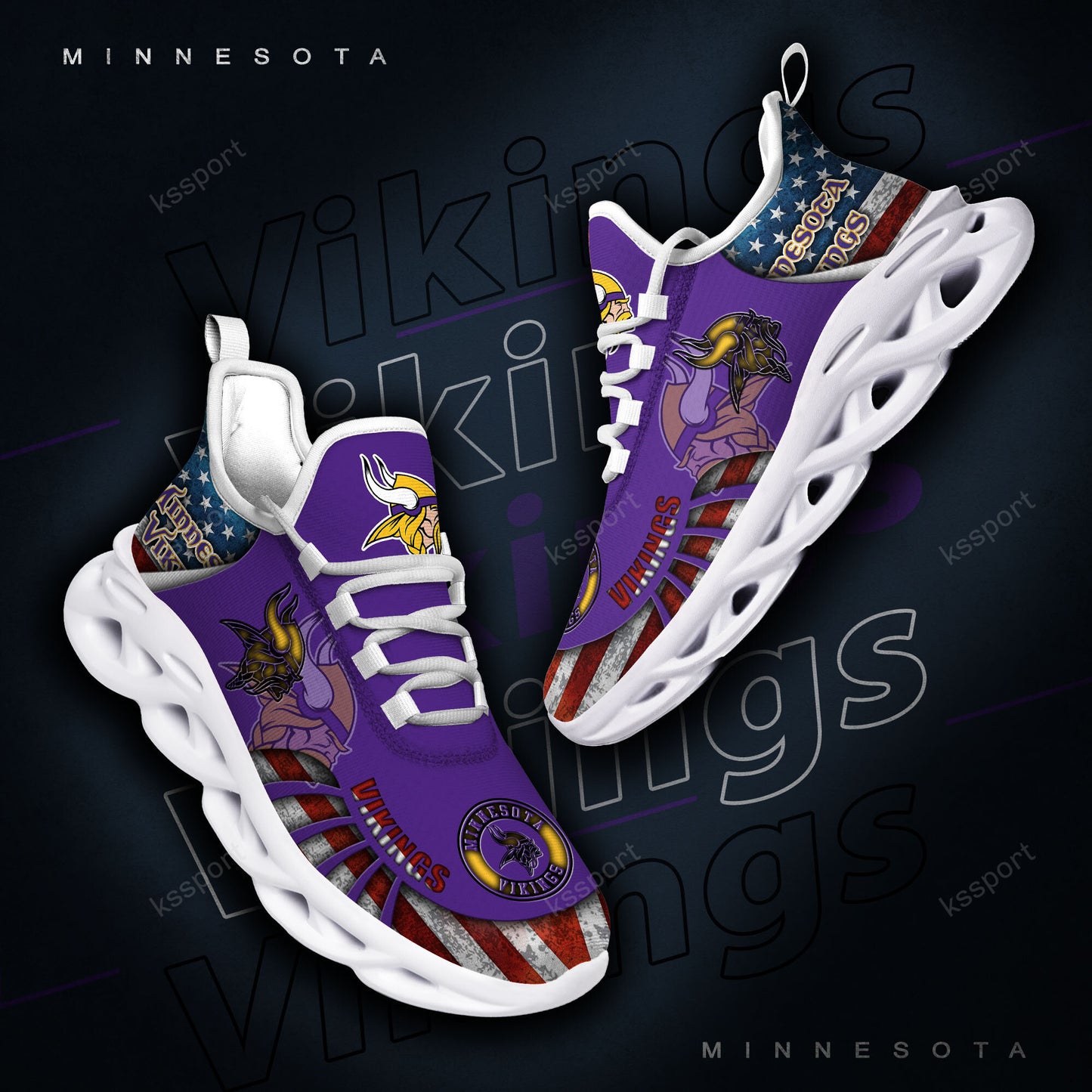 Minnesota Vikings Yezy Running Sneakers BG823