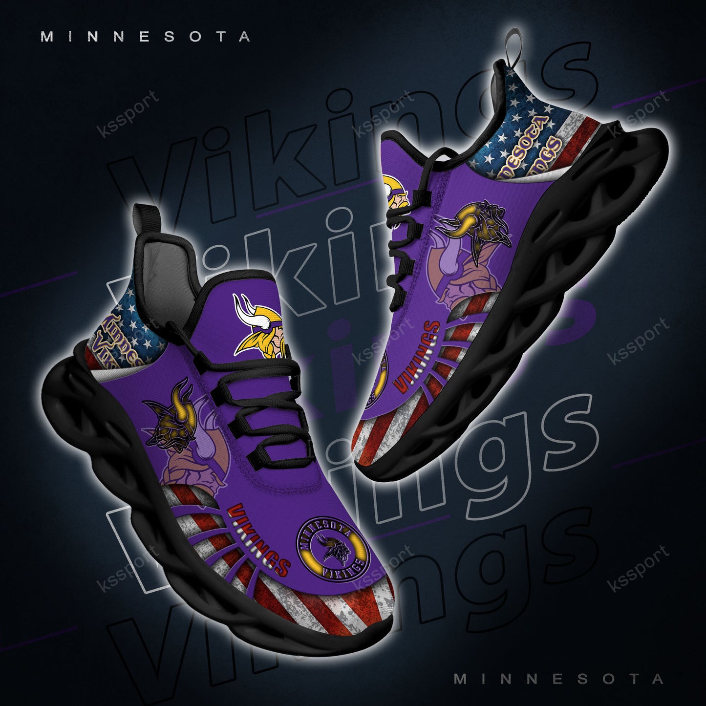 Minnesota Vikings Yezy Running Sneakers BG823