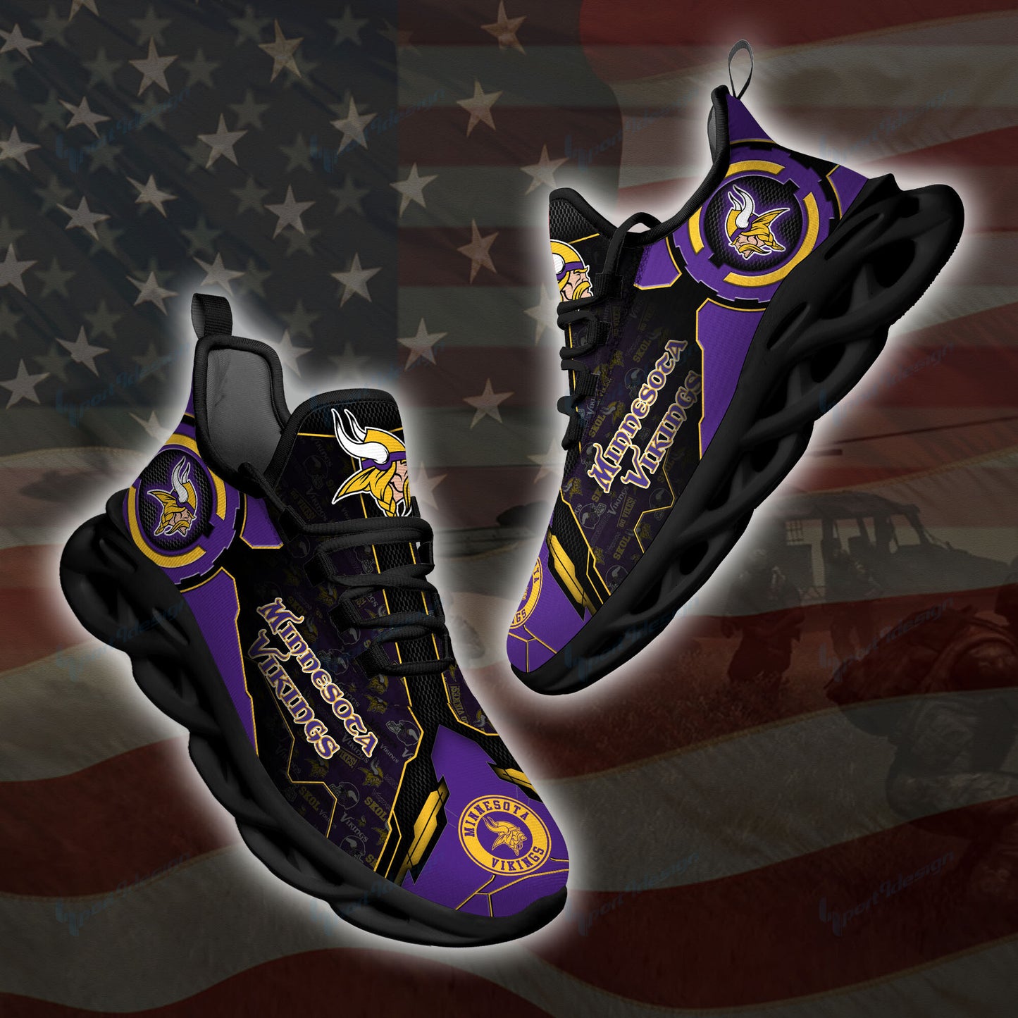 Minnesota Vikings Yezy Running Sneakers SPD24