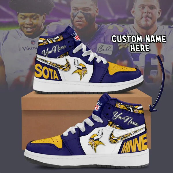 Minnesota Vikings Limited Edition High AJ1 Shoes with Custom Name AZBTAJ1SEW000021