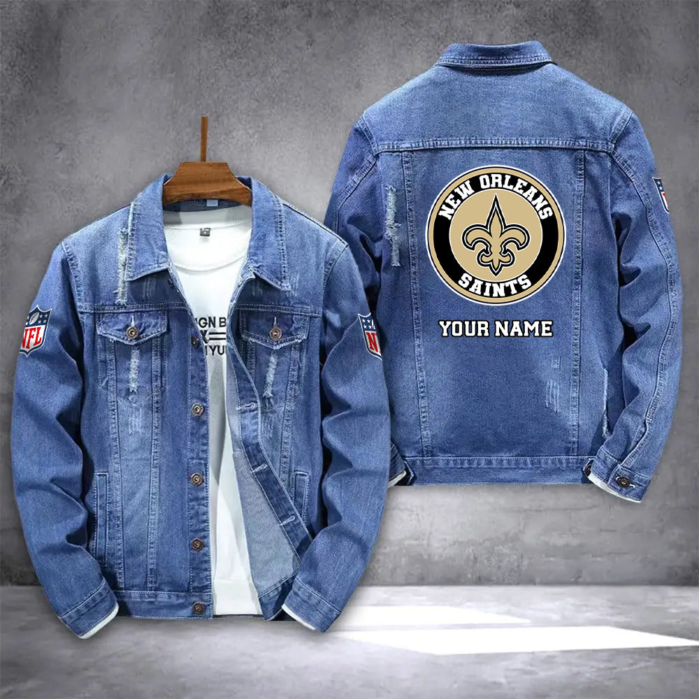 New Orleans Saints Denim Jacket AZICOTADJ000094