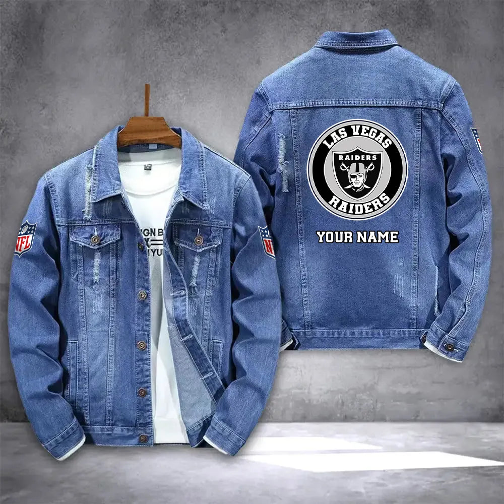 Las Vegas Raiders Denim Jacket AZICOTADJ000069