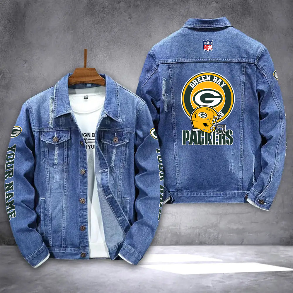 Green Bay Packers Denim Jacket AZICOTADJ000049