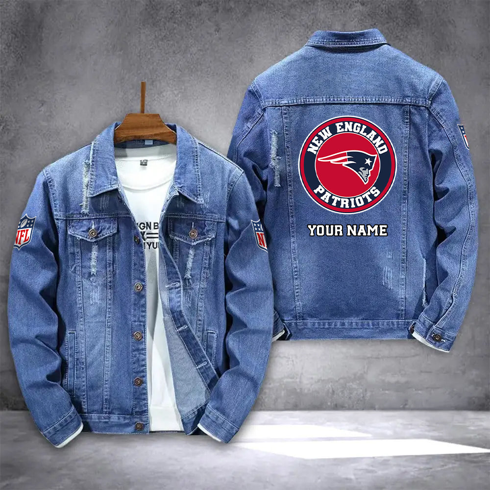 New England Patriots Denim Jacket AZICOTADJ000068