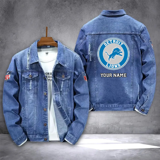 Detroit Lions Denim Jacket AZICOTADJ000086