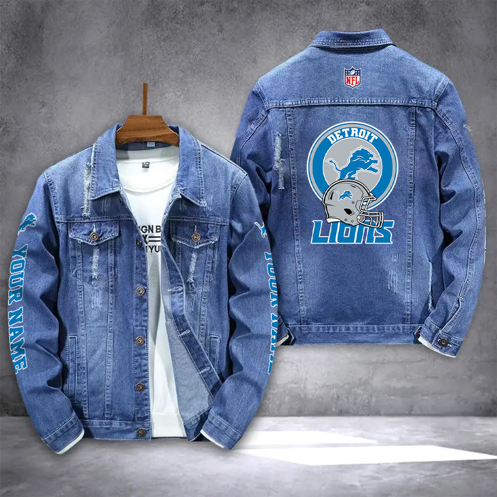 Detroit Lions Denim Jacket AZICOTADJ000054