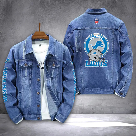 Detroit Lions Denim Jacket AZICOTADJ000054