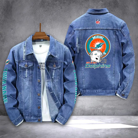 Miami Dolphins Denim Jacket AZICOTADJ000039