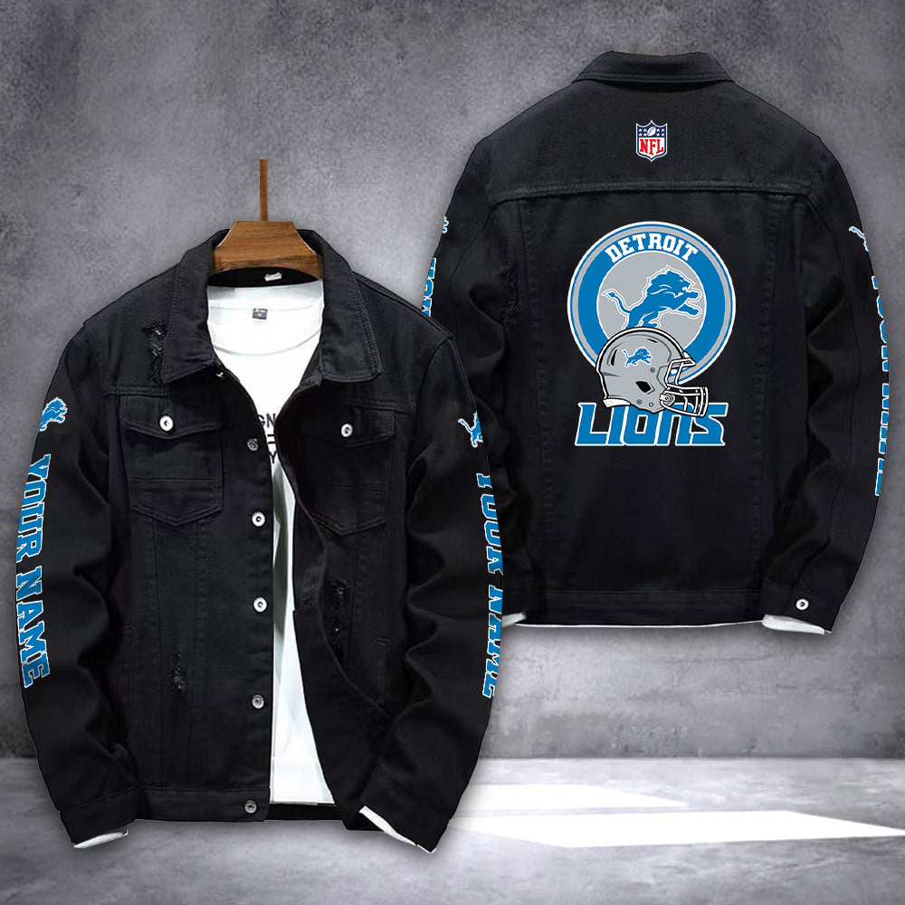 Detroit Lions Denim Jacket AZICOTADJ000054