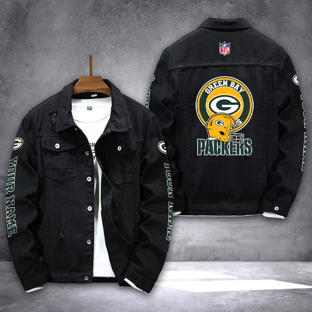 Green Bay Packers Denim Jacket AZICOTADJ000049