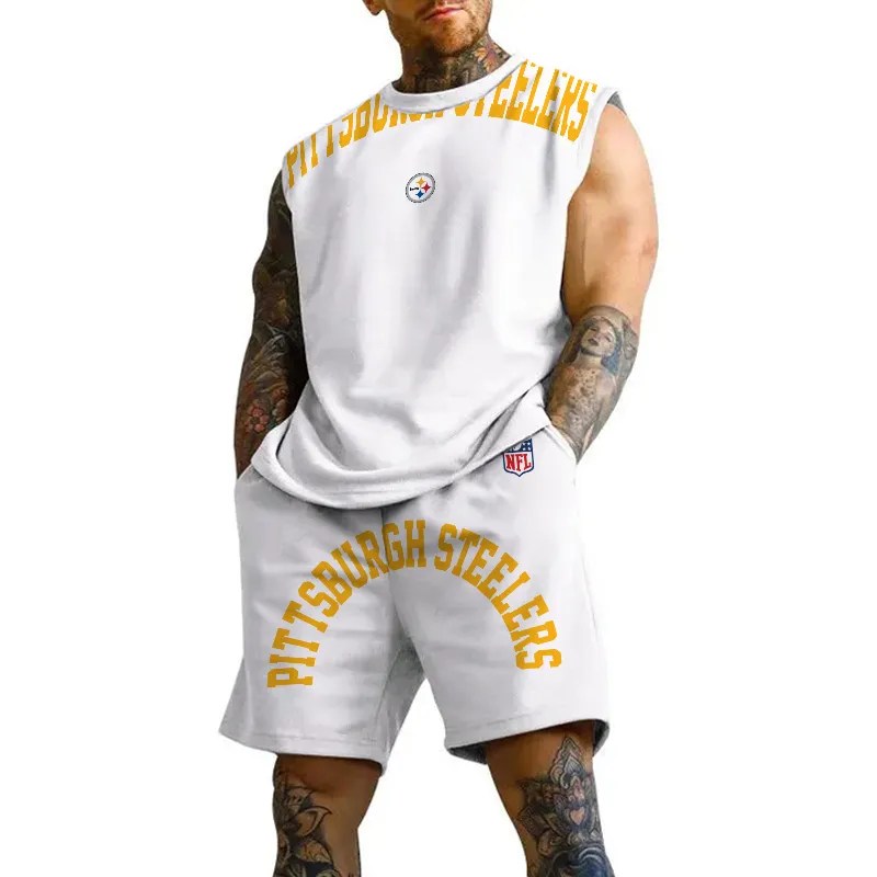 Pittsburgh Steelers Combo Men Jersey Tank Top and Shorts AZICOTATTMS00001