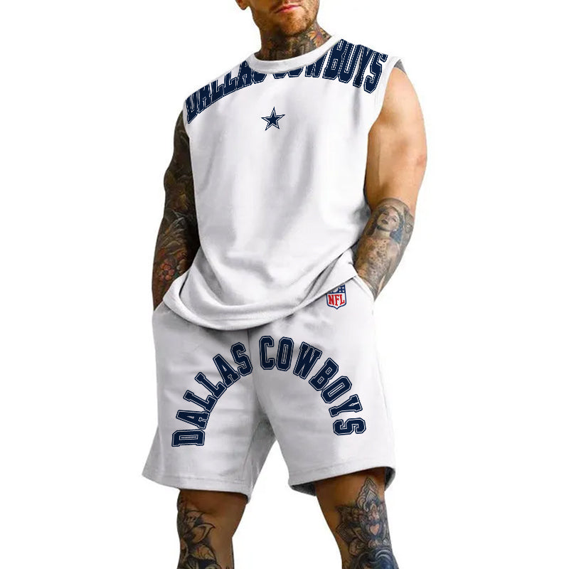 Dallas Cowboys Combo Men Jersey Tank Top and Shorts AZICOTATTMS00019