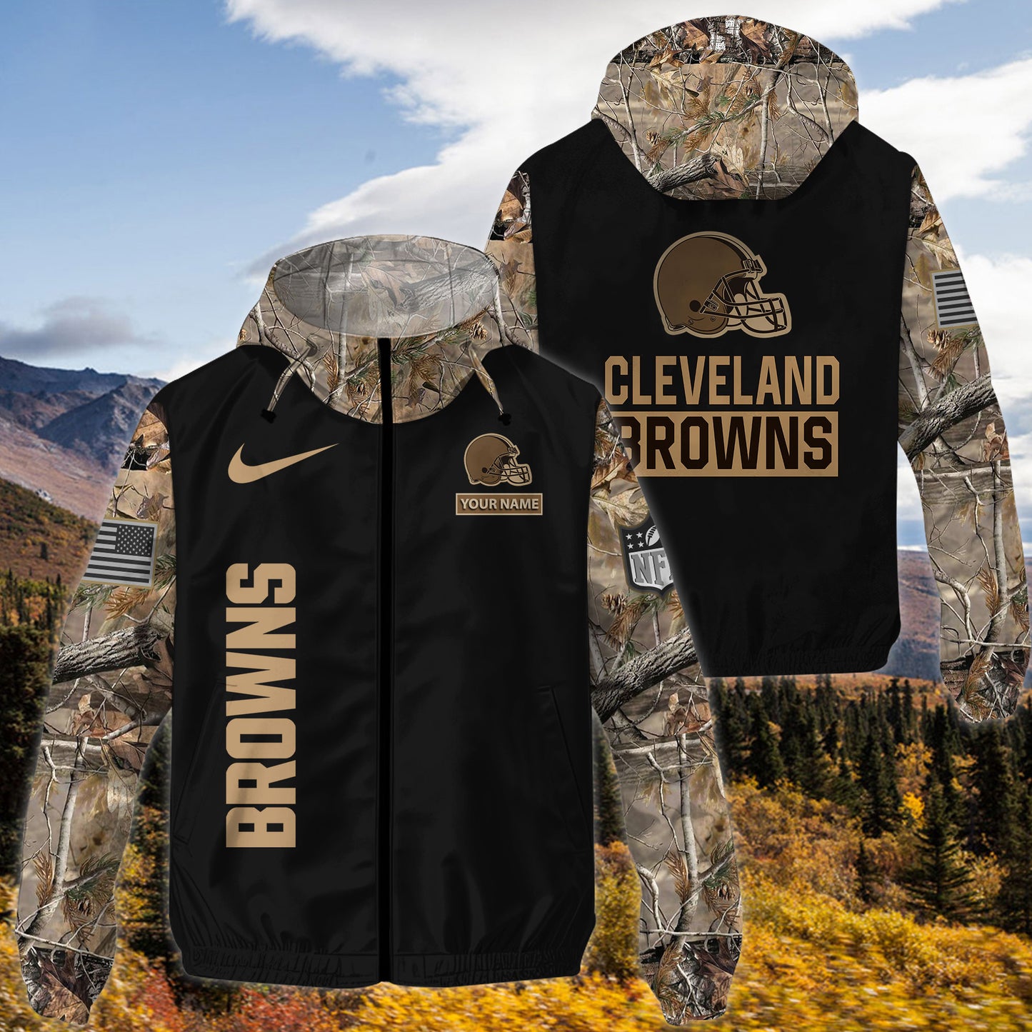 Cleveland Browns Personalized Hunting Outdoor Jacket  AZBTOJ000118