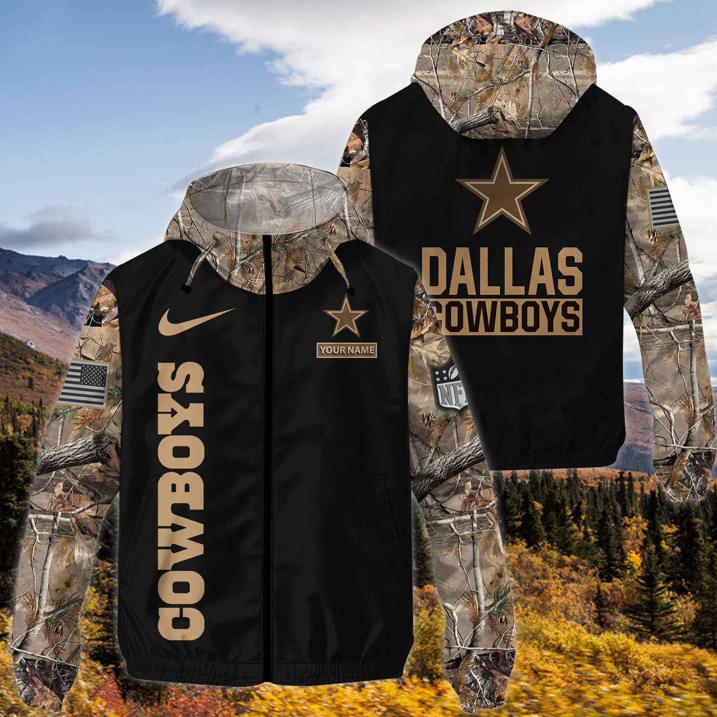 Dallas Cowboys Personalized Hunting Outdoor Jacket  AZBTOJ000119
