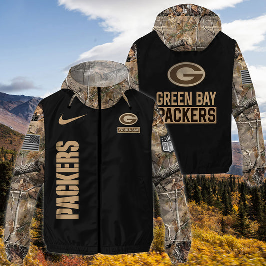 Green Bay Packers Personalized Hunting Outdoor Jacket AZBTOJ000122