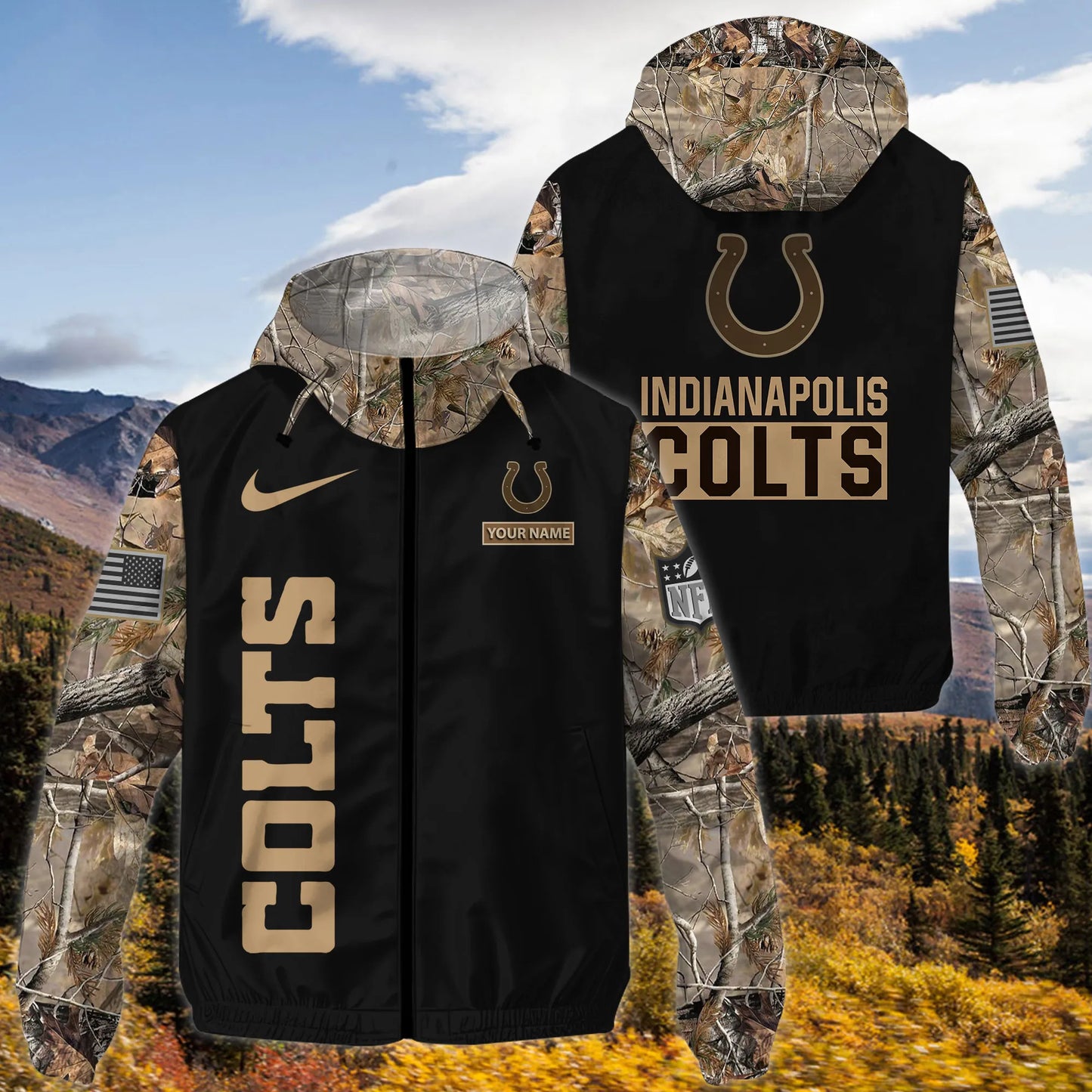 Indianapolis Colts Personalized Hunting Outdoor Jacket  AZBTOJ000126