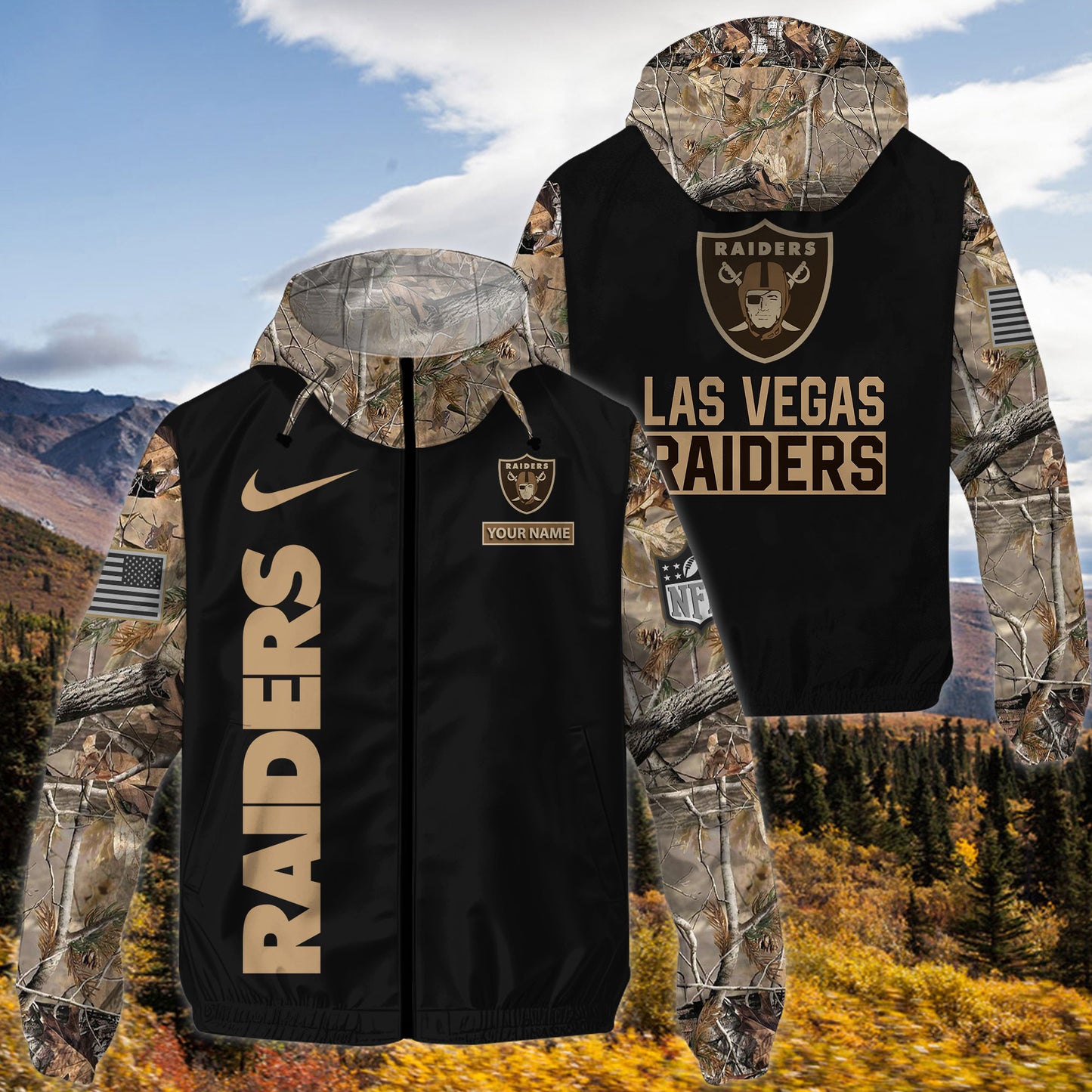 Las Vegas Raiders Personalized Hunting Outdoor Jacket AZBTOJ000103