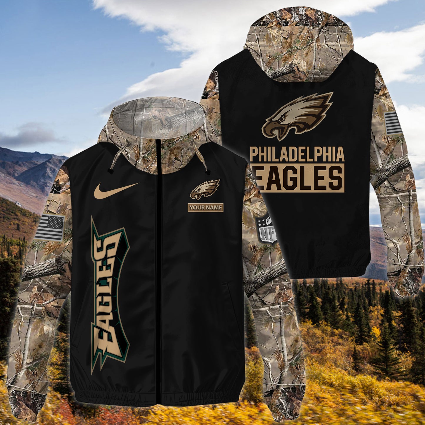 Philadelphia Eagles Personalized Hunting Outdoor Jacket  AZBTOJ000104