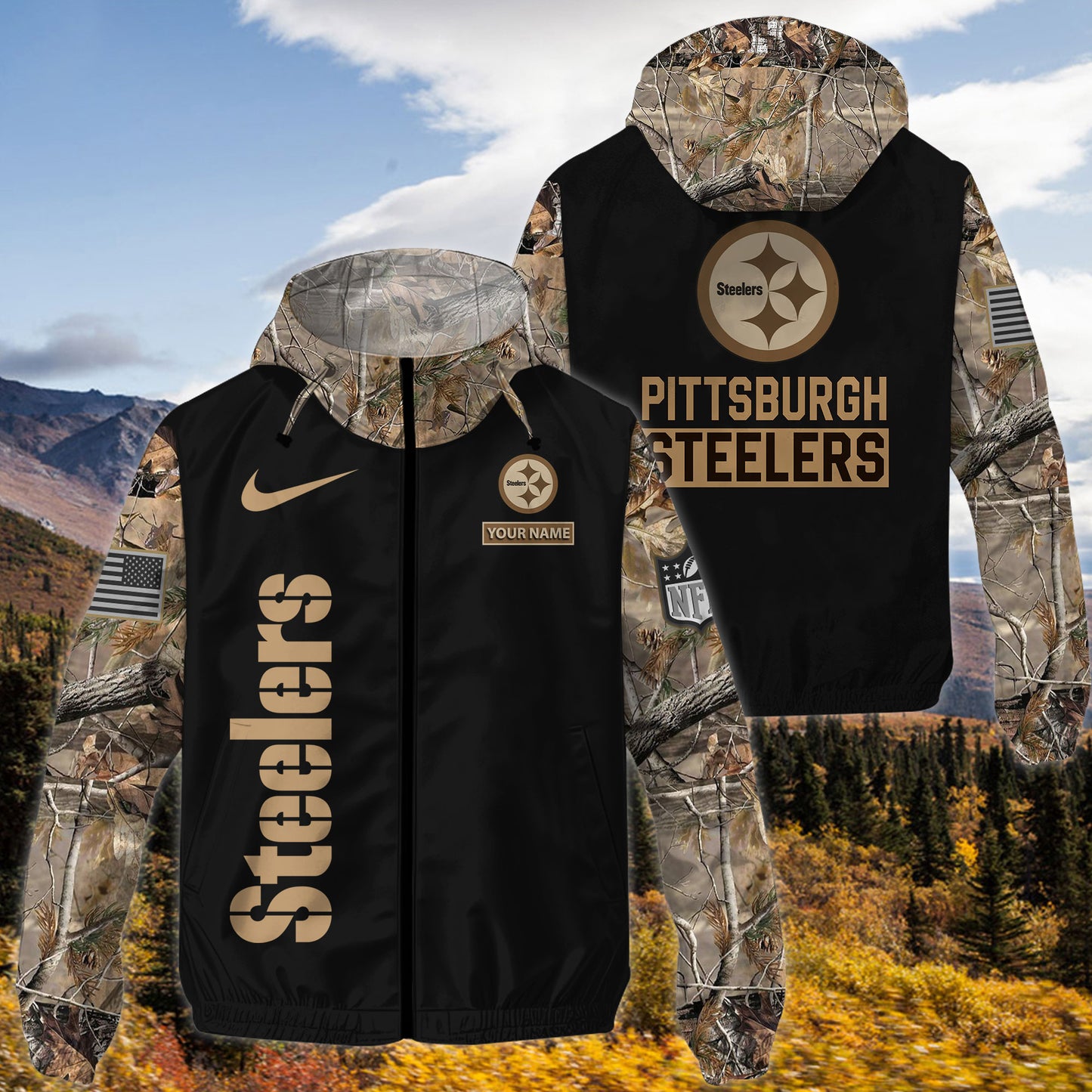 Pittsburgh Steelers Personalized Hunting Outdoor Jacket  AZBTOJ000105